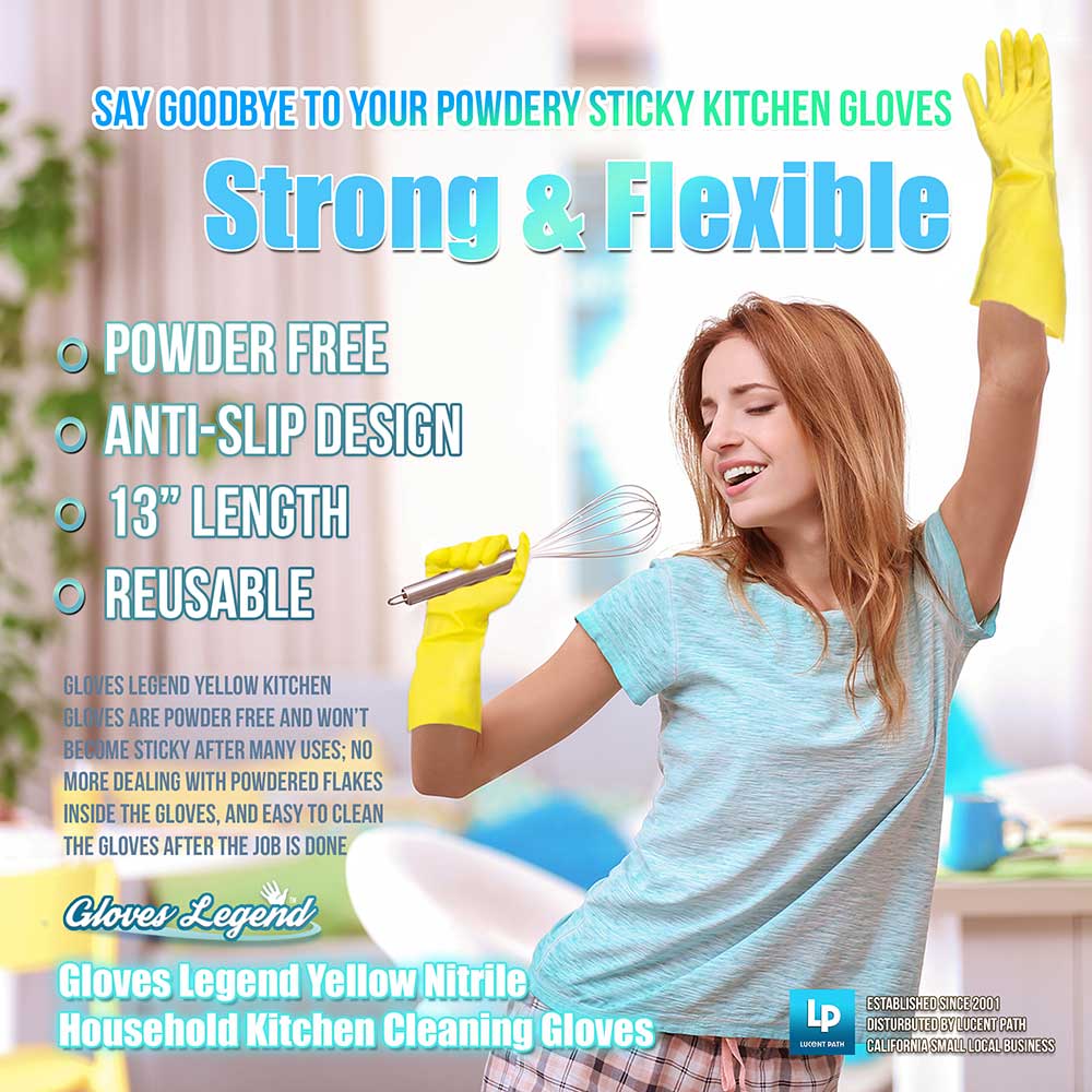 Yellow Kitchen Nitrile Gloves
