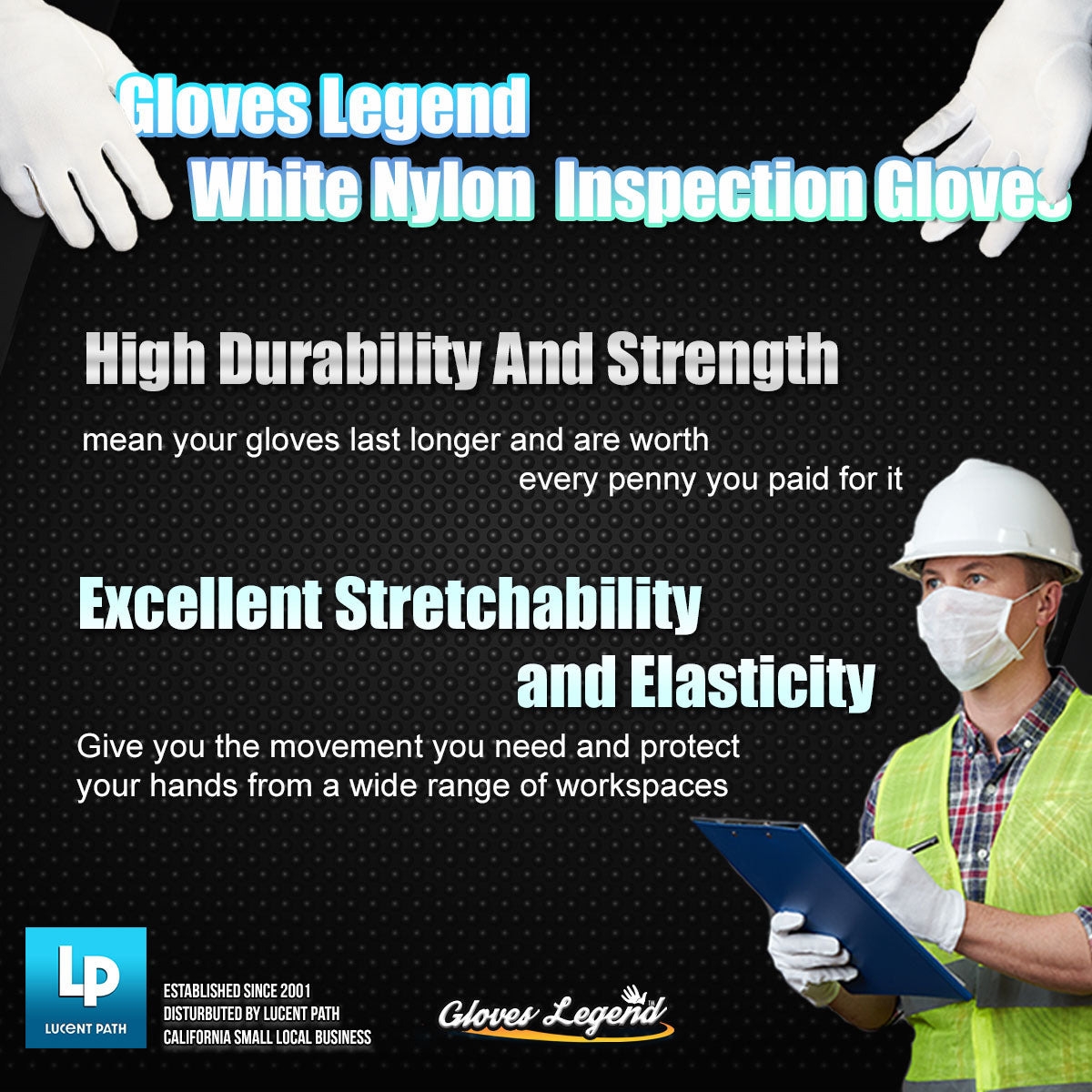 Gloves Legend Nylon White Inspection Coin Jewelry Silver Fashion Gloves