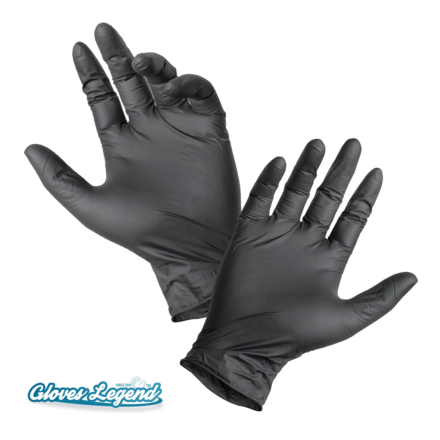 10 Boxes (100 Gloves) - Size Large - Black Latex Powder Free Medical Exam Tattoo Piercing Gloves
