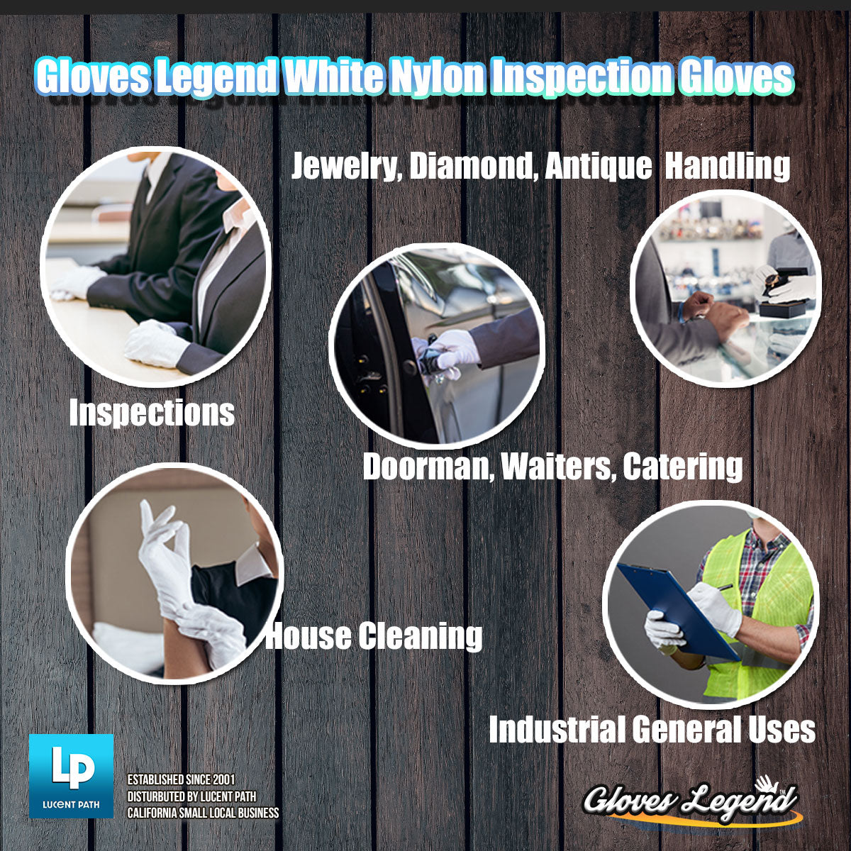 Gloves Legend Nylon White Inspection Coin Jewelry Silver Fashion Gloves