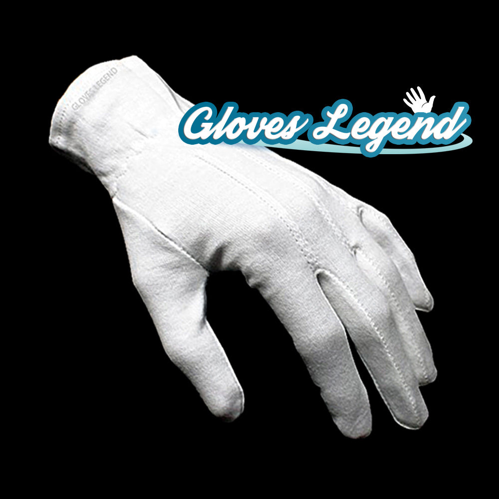 100 Pairs (200 Gloves) 100% White Cotton Marching Parade Formal Dress Gloves