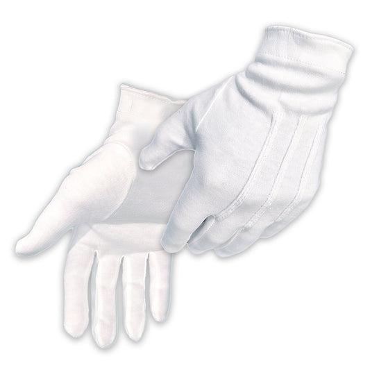 10 Pairs (20 Gloves) Size Medium - Gloves Legend 100% White Cotton Marching Parade Formal Dress Gloves - Buy With Prime
