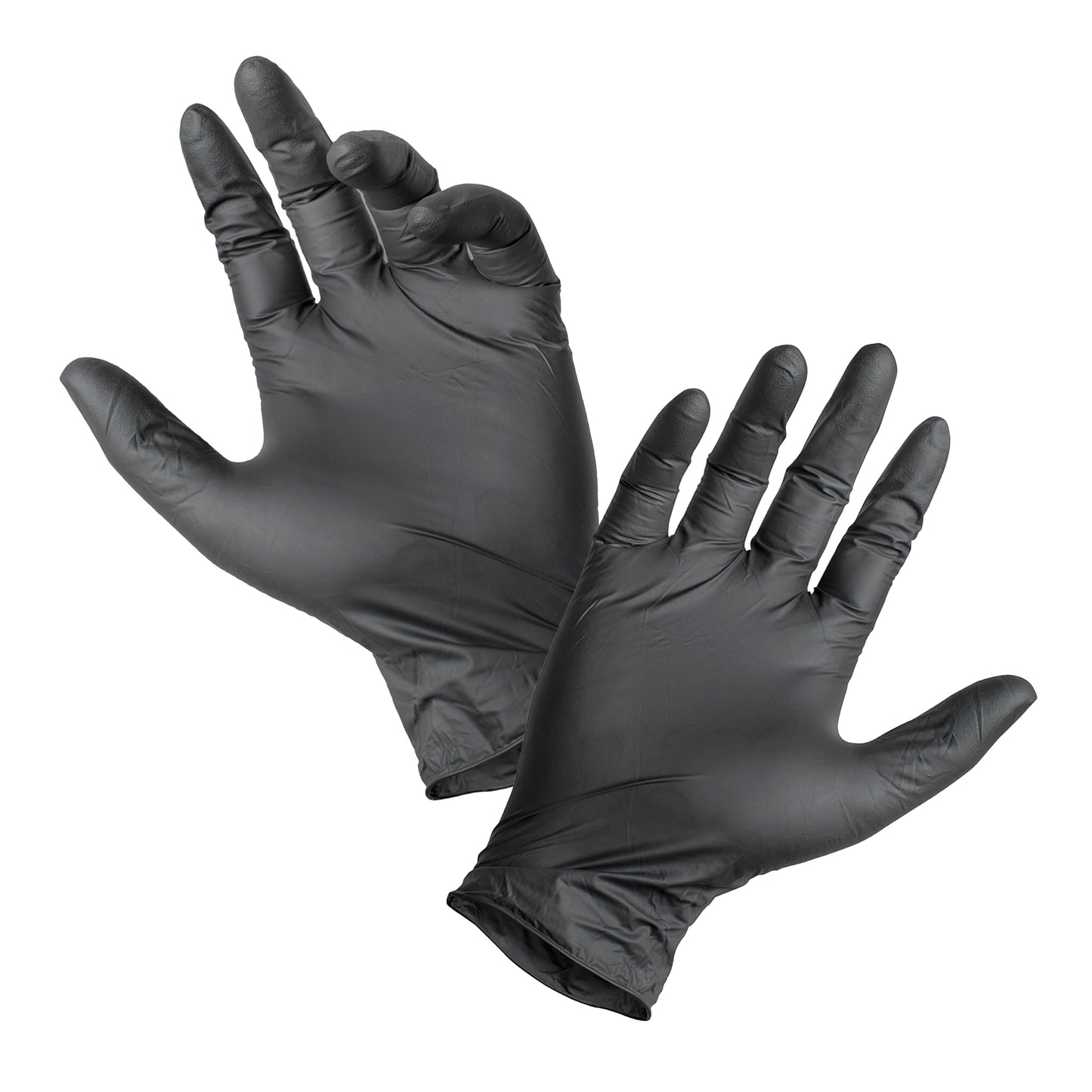 One Box (100 Gloves) Size Large -  Black Latex Powder Free Medical Exam Tattoos Piercing Gloves -