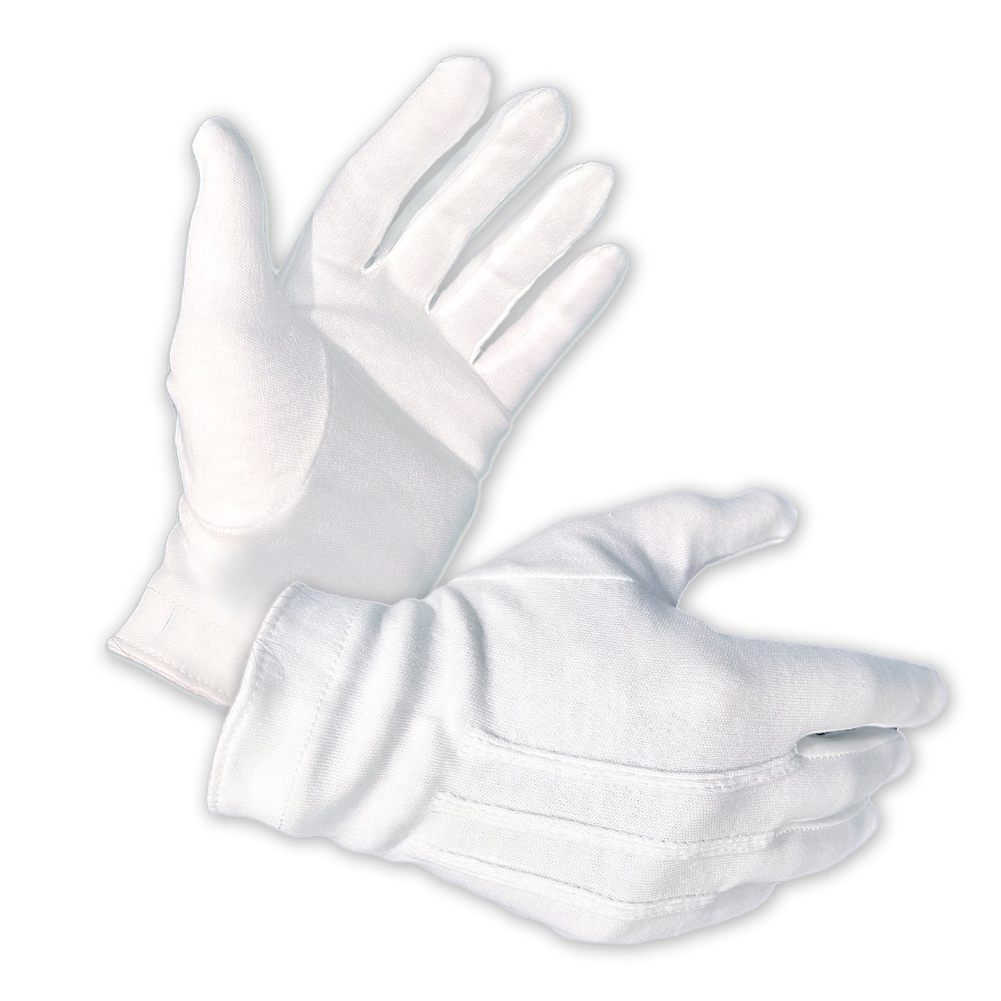 1 Pairs (2 Gloves) Size Large - Gloves Legend 100% White Cotton Marching Parade Formal Dress Gloves