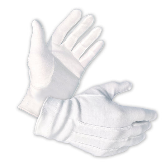3 Pairs (6 Gloves) Size Extra Large - Gloves Legend 100% White Cotton Marching Parade Formal Dress Gloves