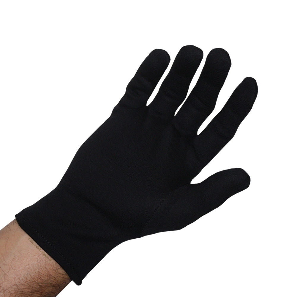 Size Large - 24 Pairs Black 100% Cotton Parade Fashion Inspection Lisle Gloves