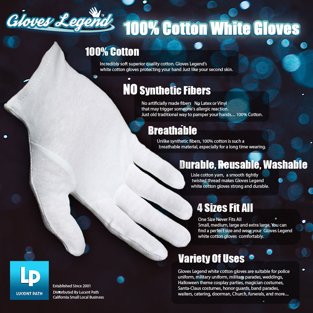 Black and White Cotton Gloves