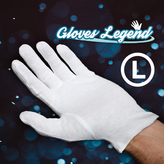 White Cotton Gloves for Dry Hand Cotton Cloth Eczema Nighttime Moisturizing Gloves - 100% Cotton White Gloves